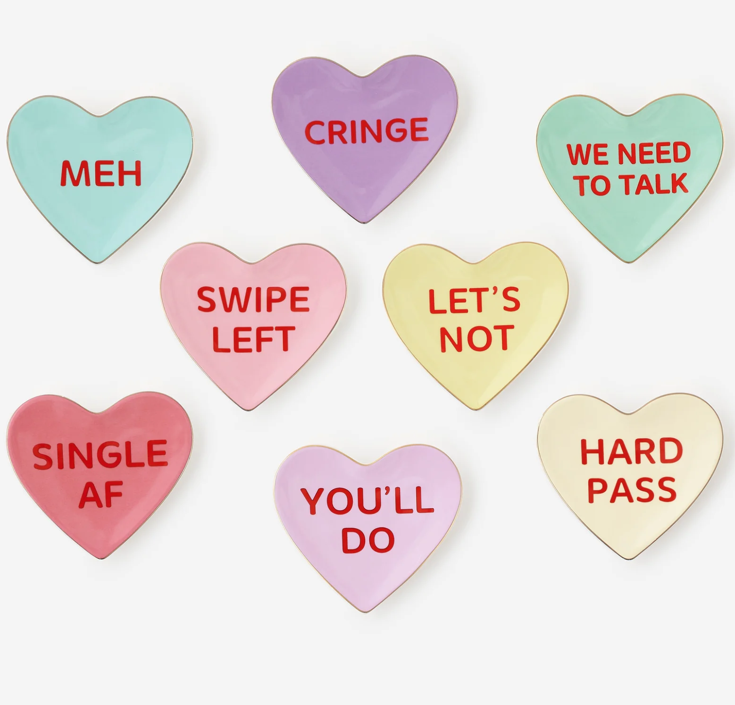 Conversation Heart Trinket Dish, s/4