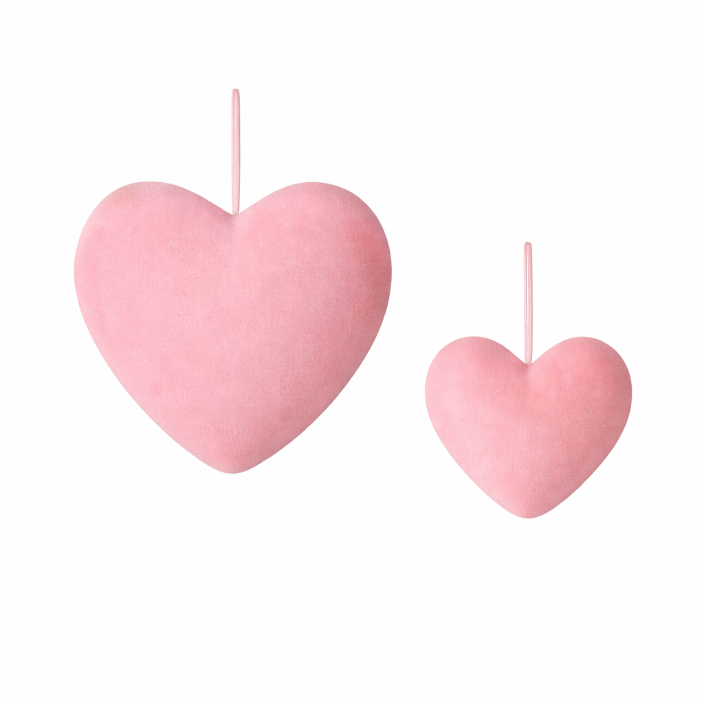 Flocked Heart, Small - s/2