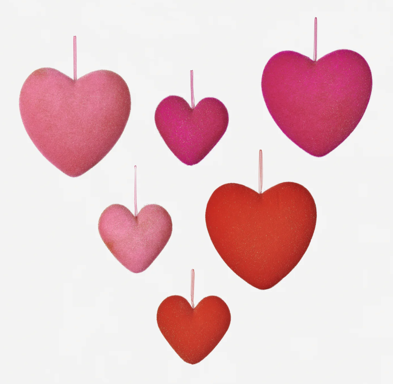 Flocked Heart, Small - s/2