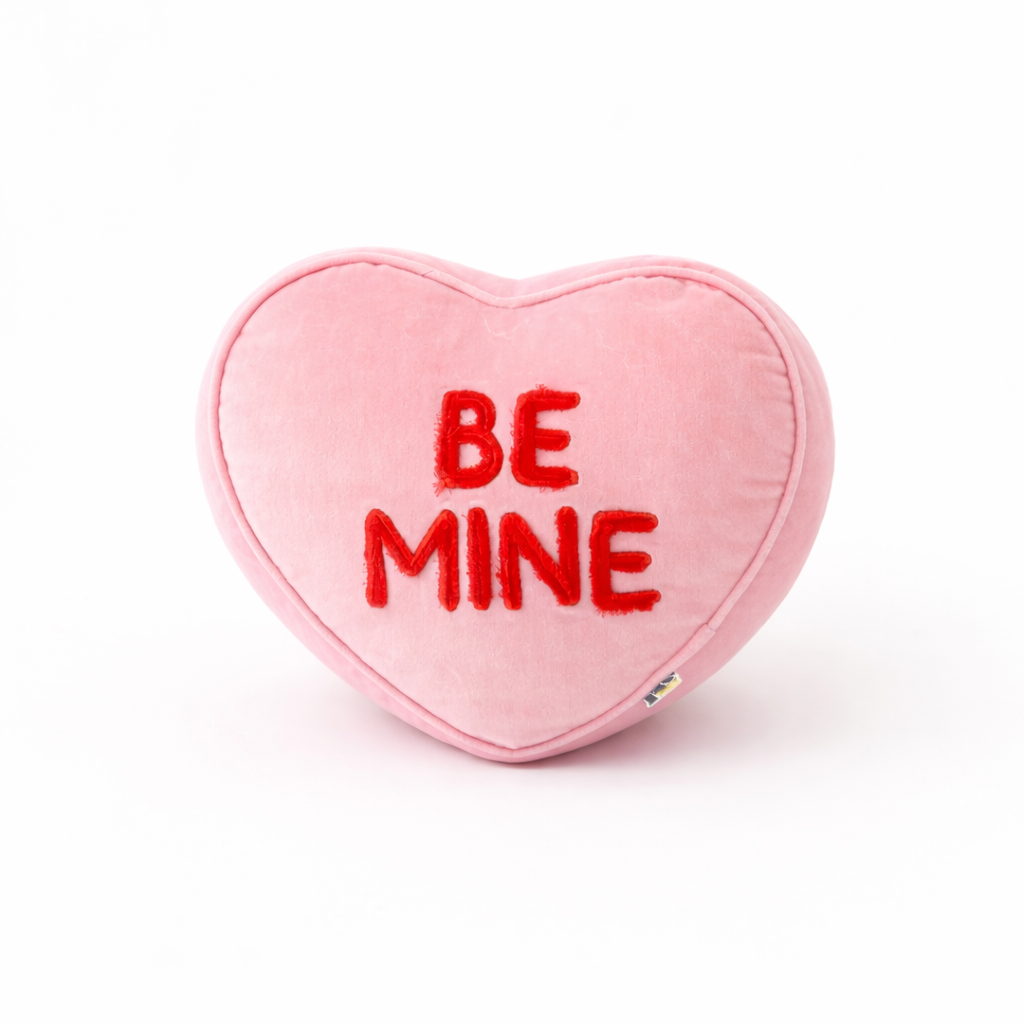 Embroidered Conversation Heart Pillow