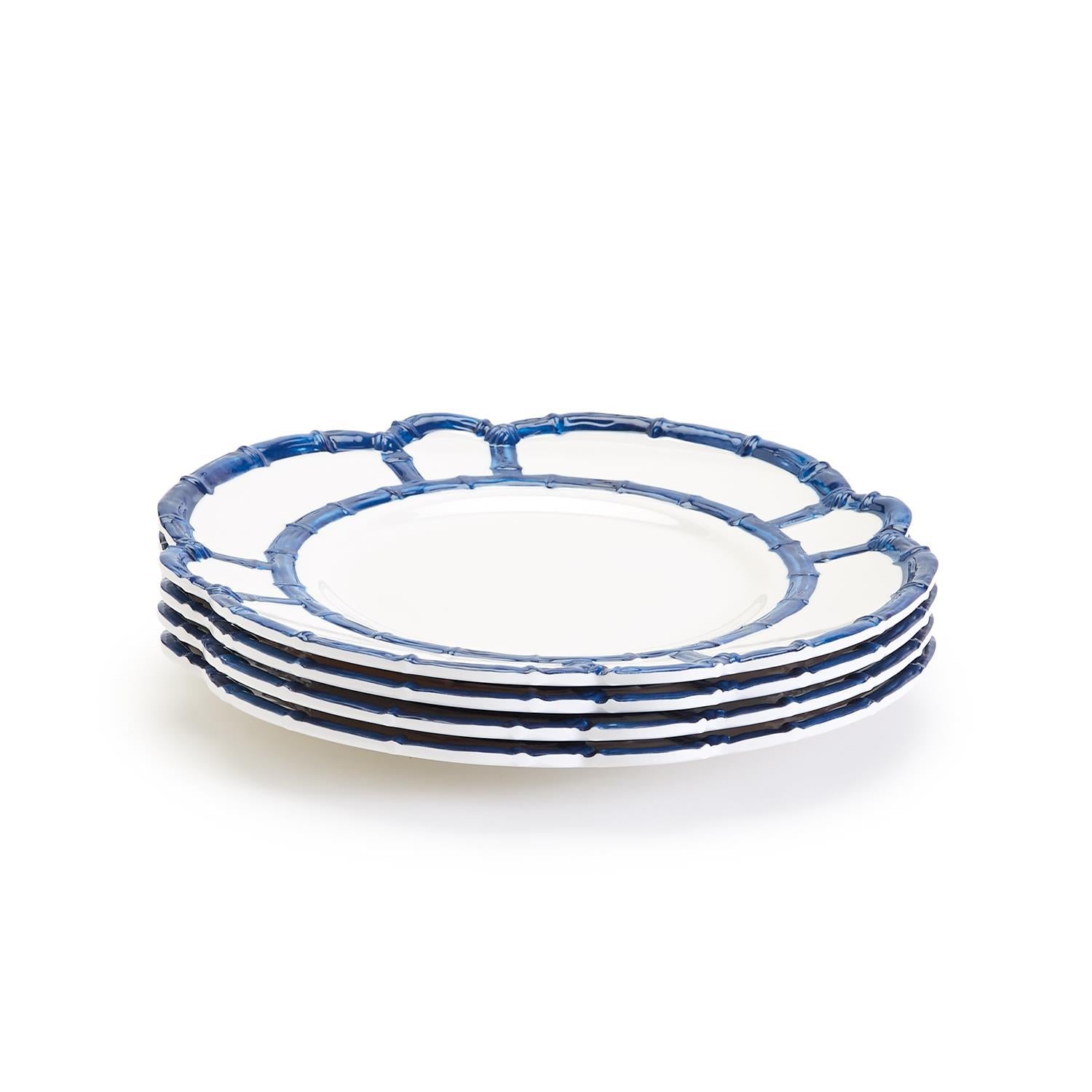 Blue Bamboo Dinner Plate - Melamine S/4