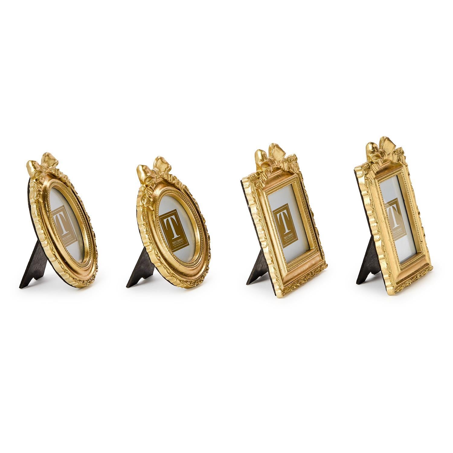 Gold Mini Frame w/ Bow (Art incl.), s/2