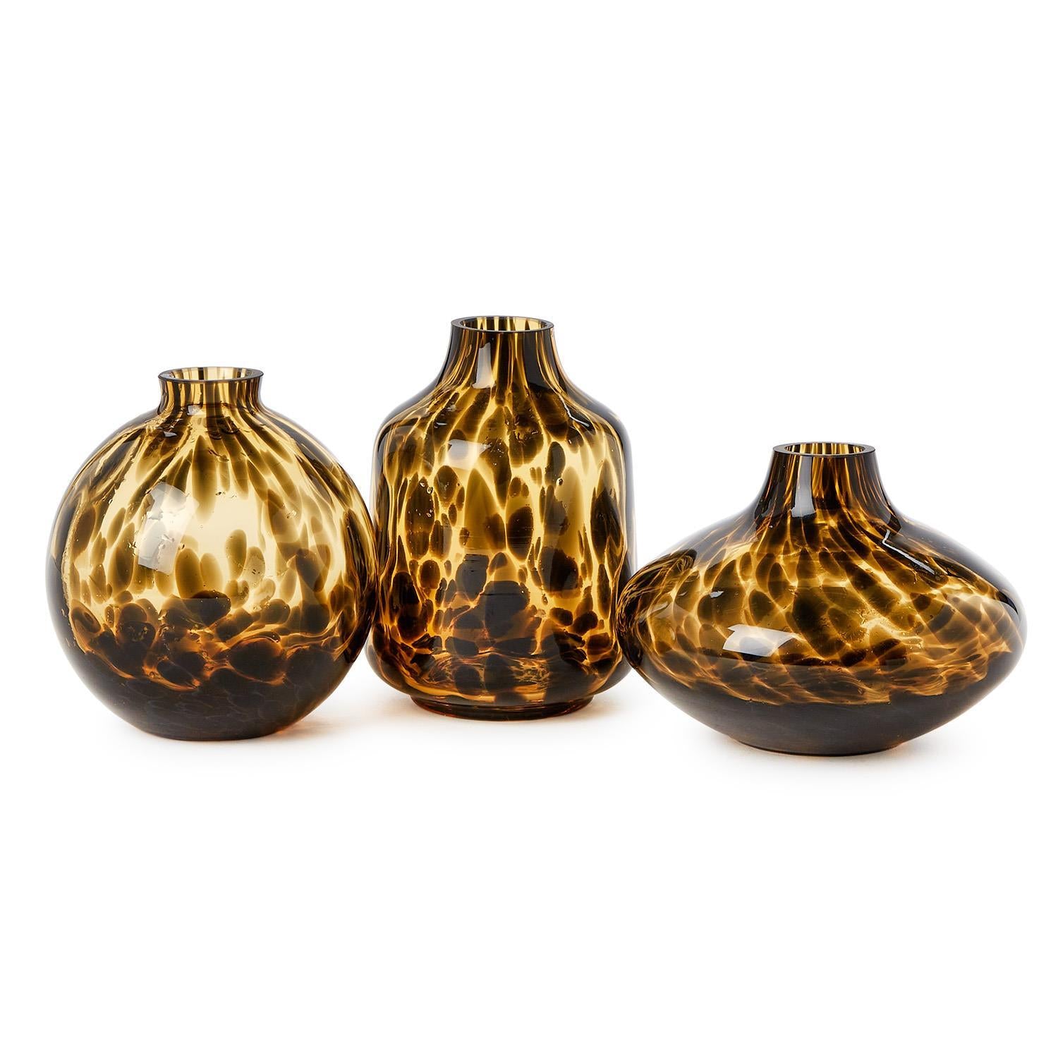 Tortoise Print Vases, s/3
