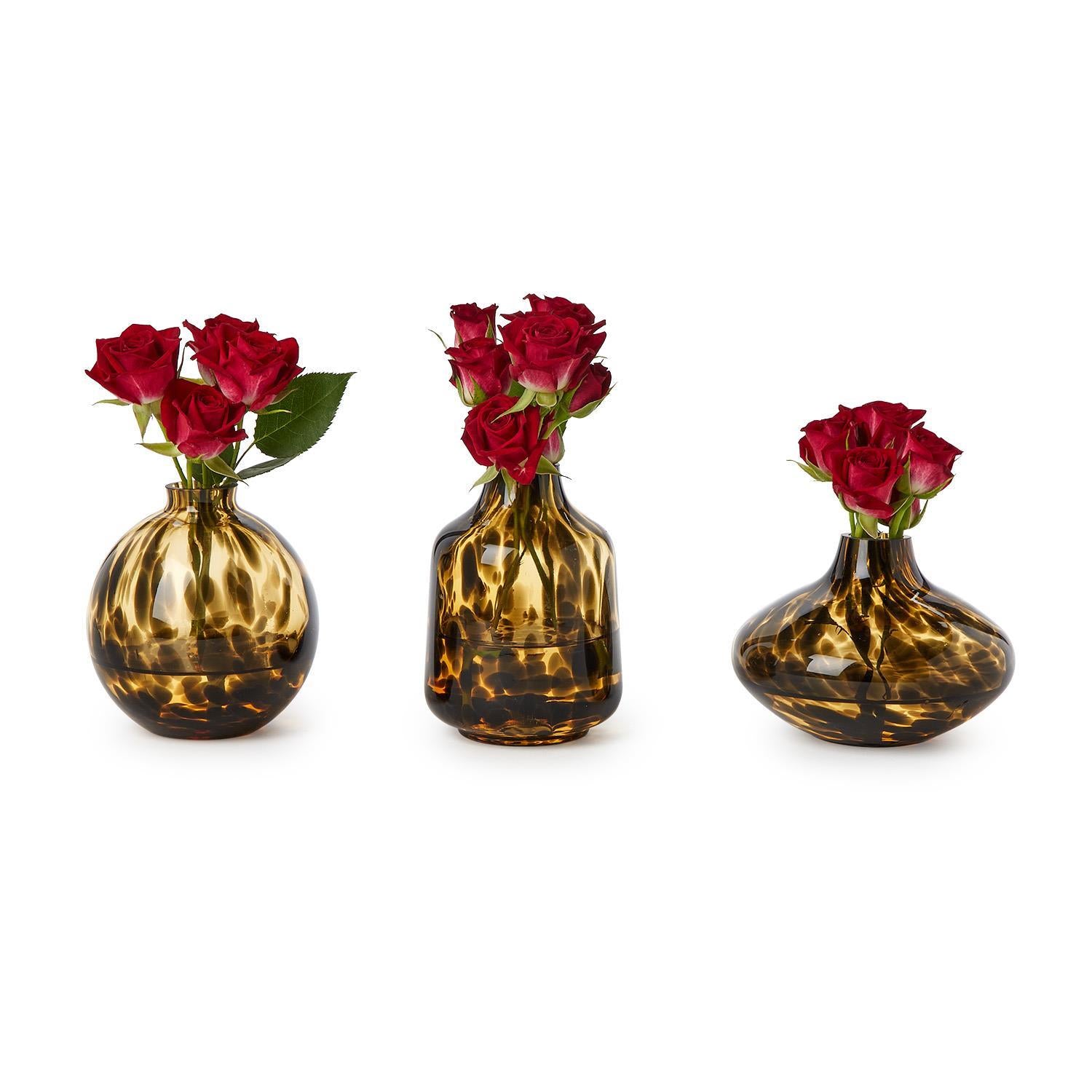 Tortoise Print Vases, s/3