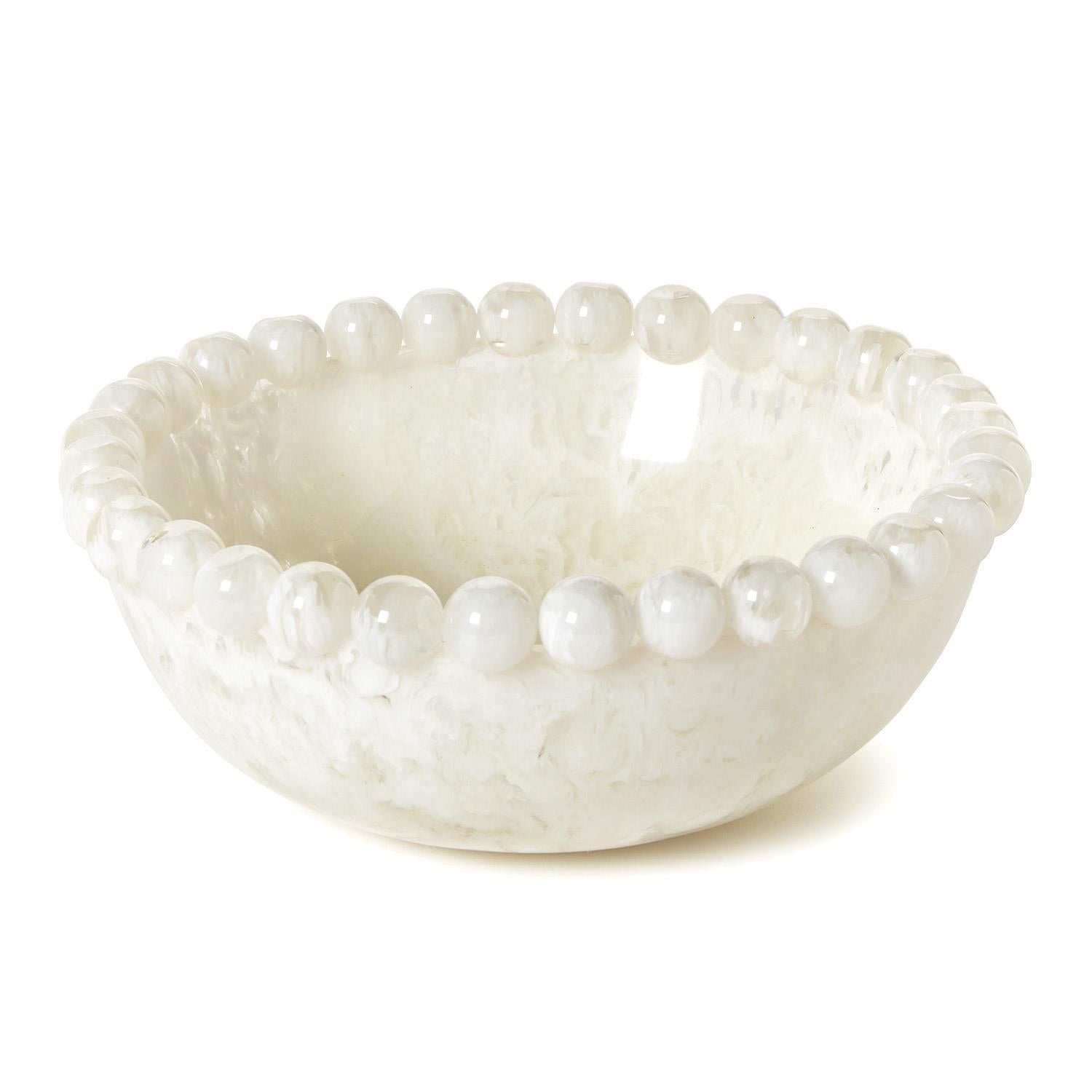 White Beaded Rim Bowl