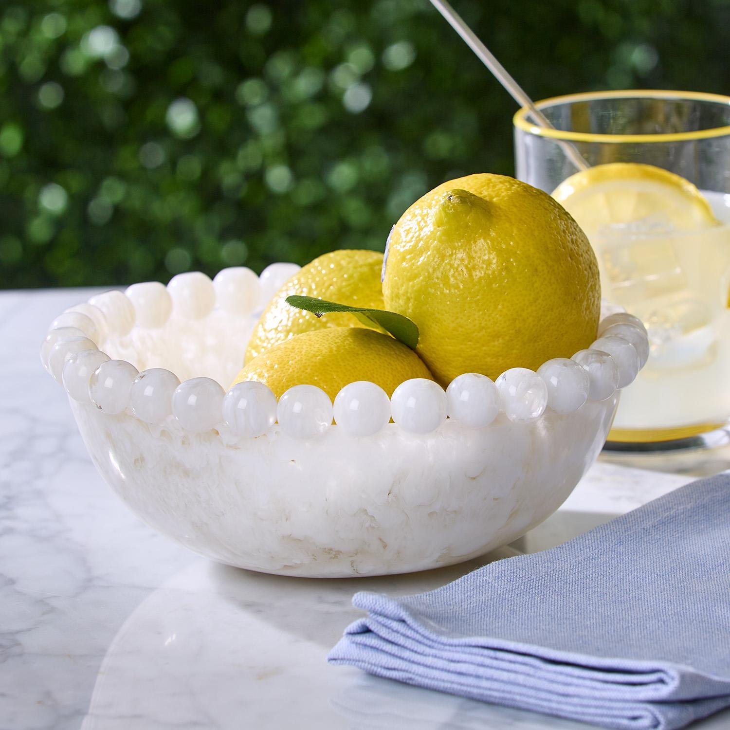 White Beaded Rim Bowl