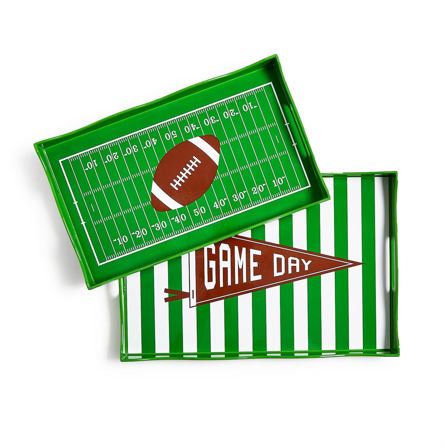 Game Day Handled Serving Trays, s/2