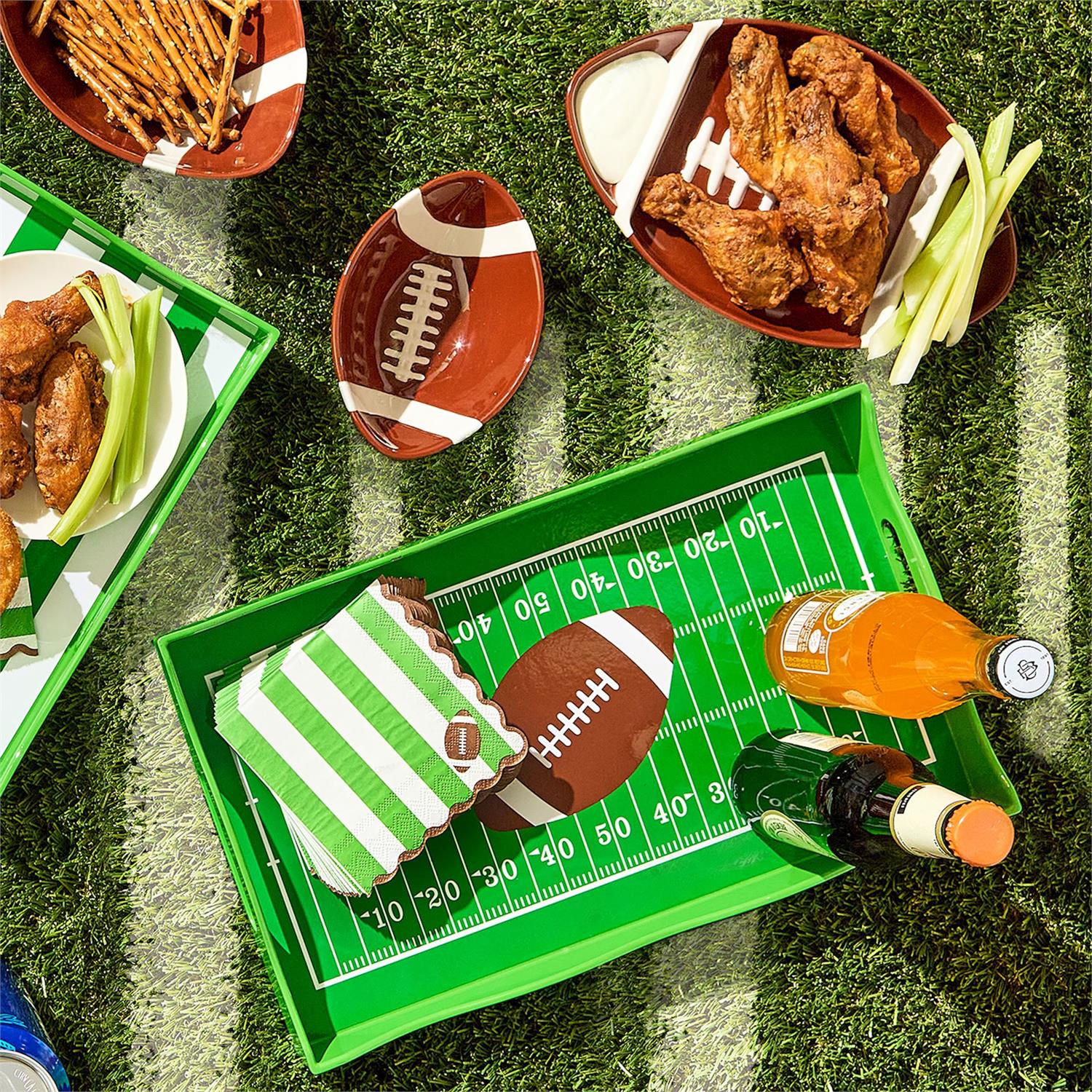 Game Day Handled Serving Trays, s/2