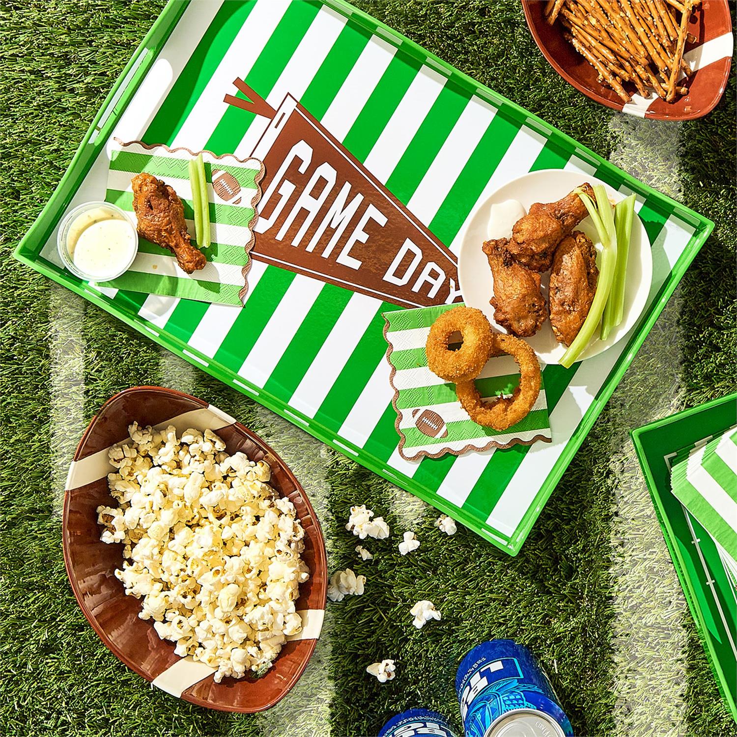 Game Day Handled Serving Trays, s/2