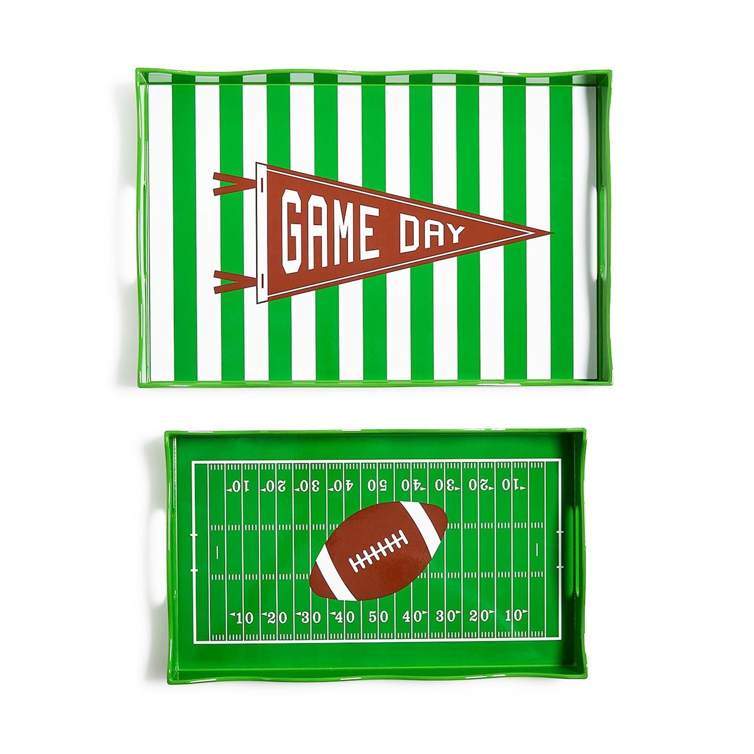 Game Day Handled Serving Trays, s/2