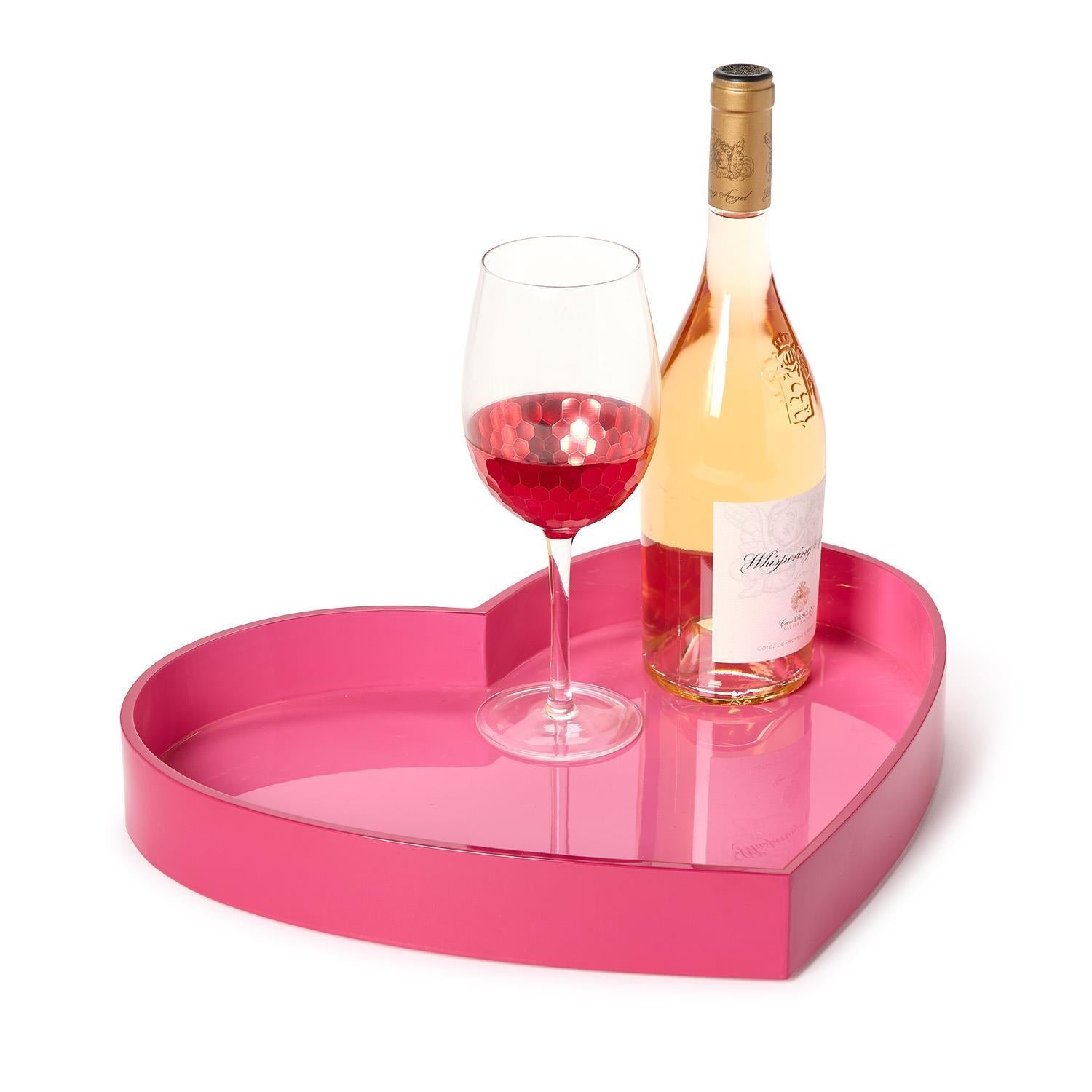 Lacquered Two-Tone Heart Trays, s/2 (small & medium)