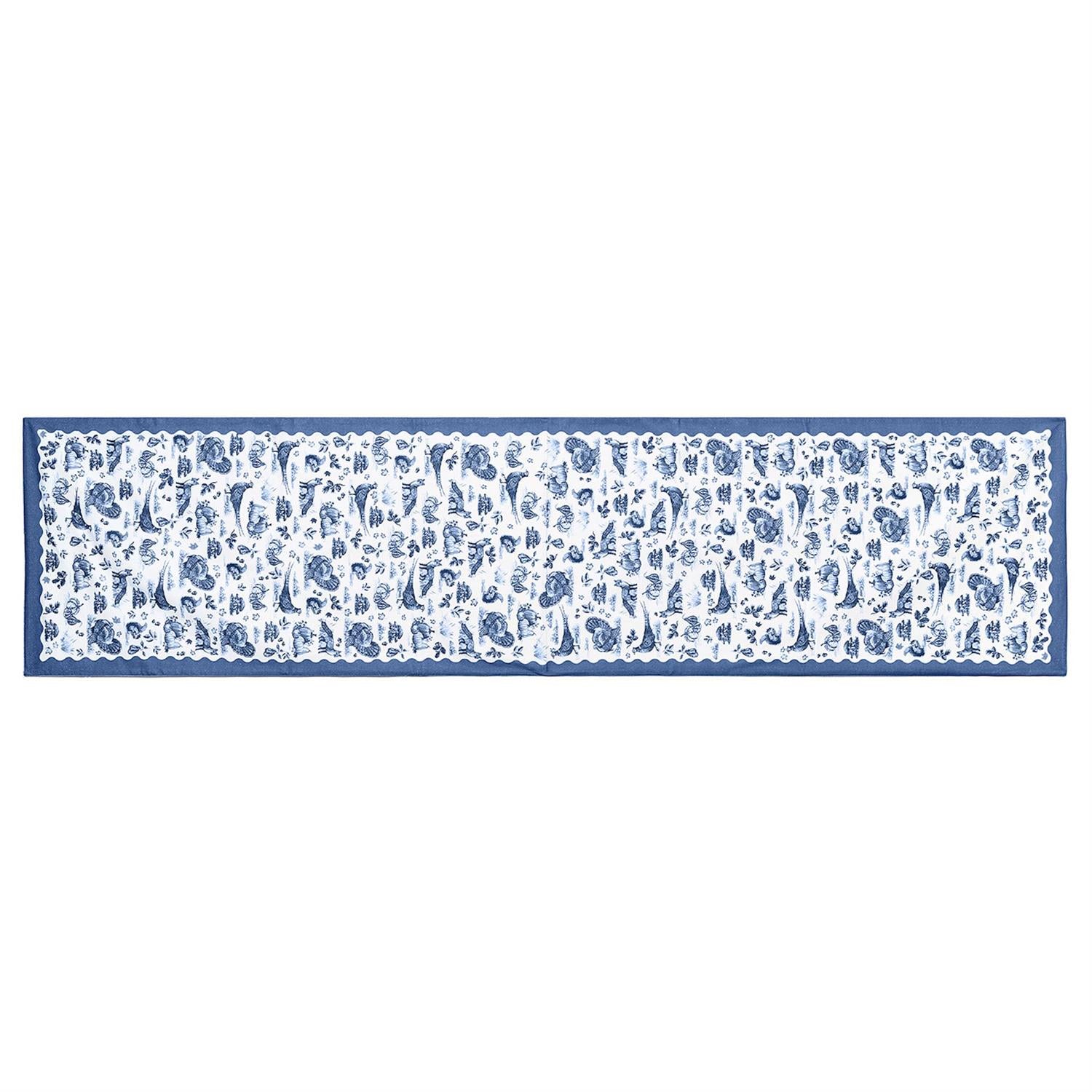 Falling for Blue Toile Table Runner