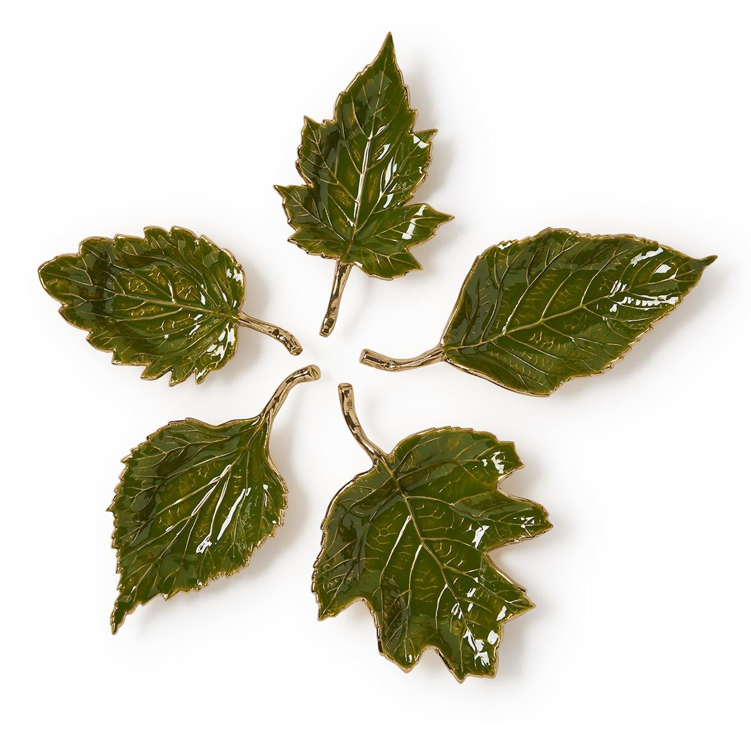 Enameled Leaf Trays, s/3