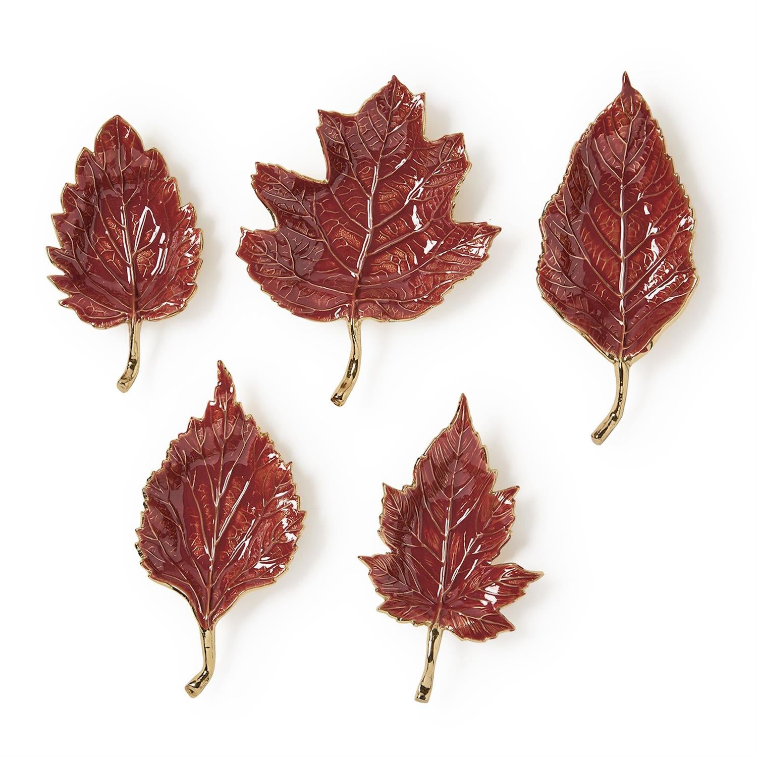 Enameled Leaf Trays, s/3