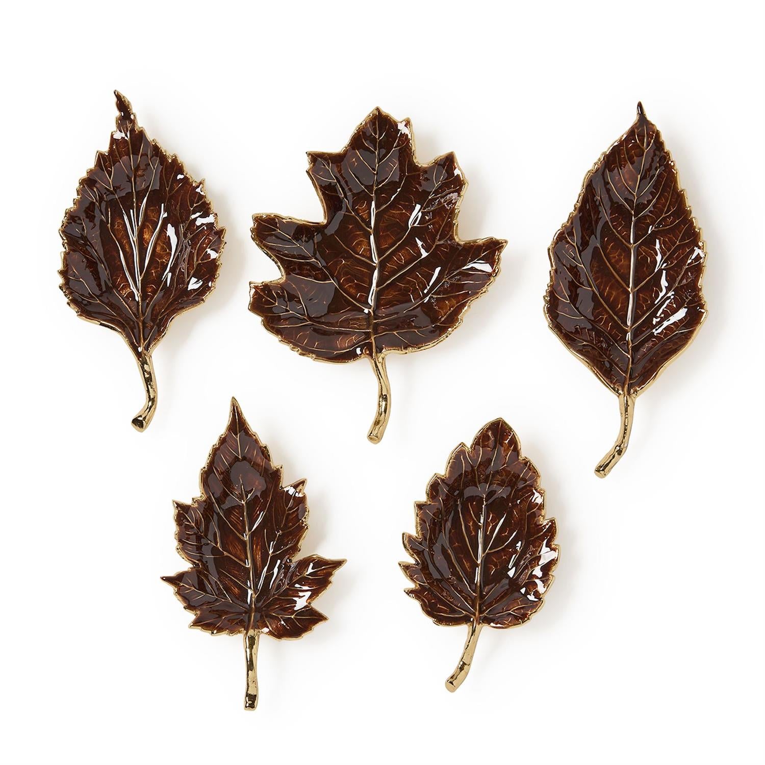 Enameled Leaf Trays, s/3