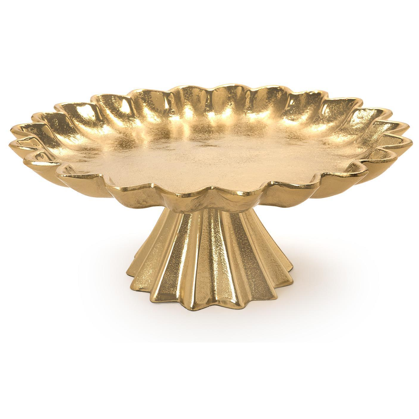 Scalloped Edge Gold Cake Stand