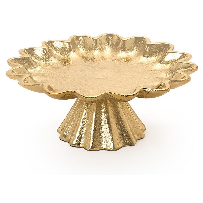 Scalloped Edge Gold Cake Stand