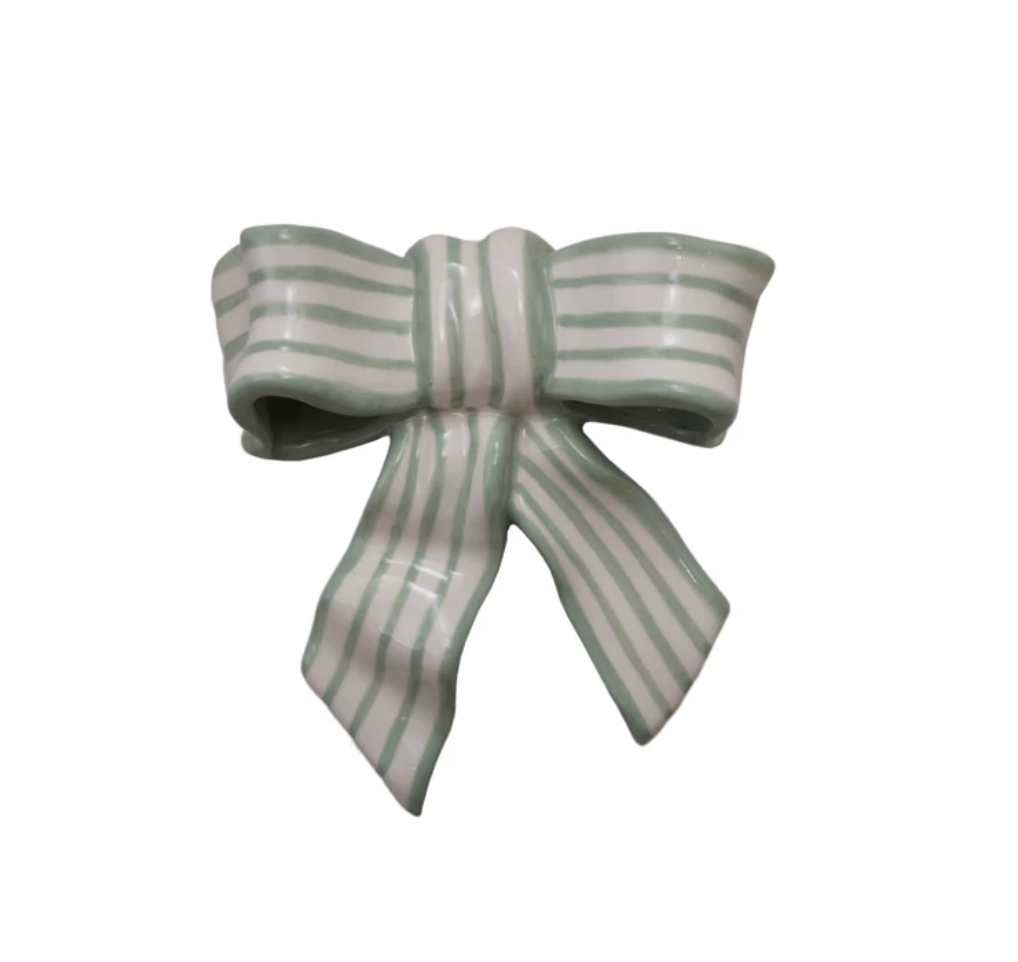 Stoneware Striped Bow