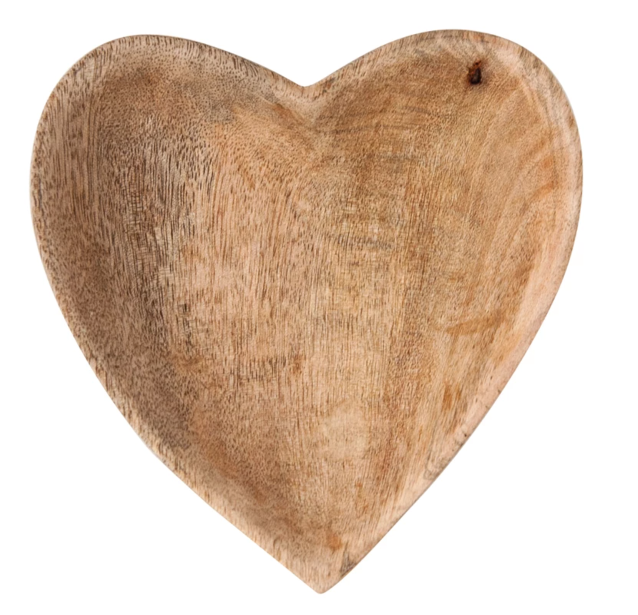 Small Mango Wood Heart Bowl (6.25") S/2