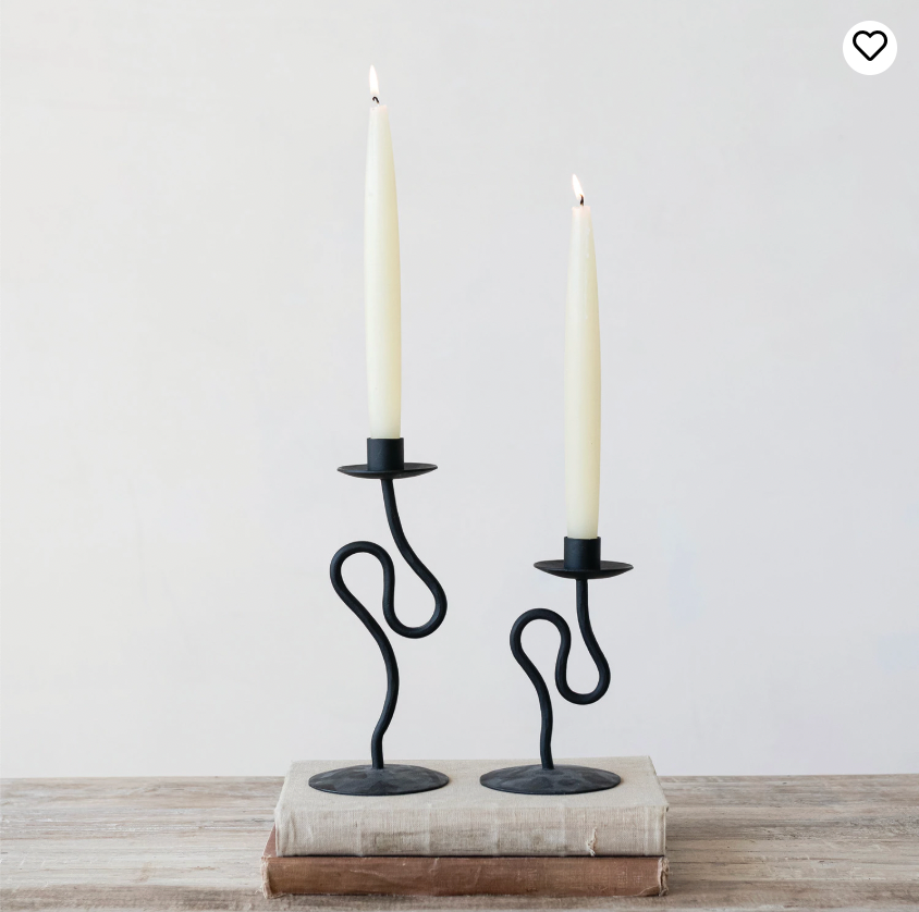 Hand-Forged Iron Abstract Candle Holder
