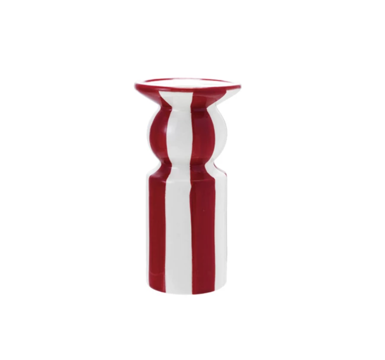 Ceramic Striped Taper Holder