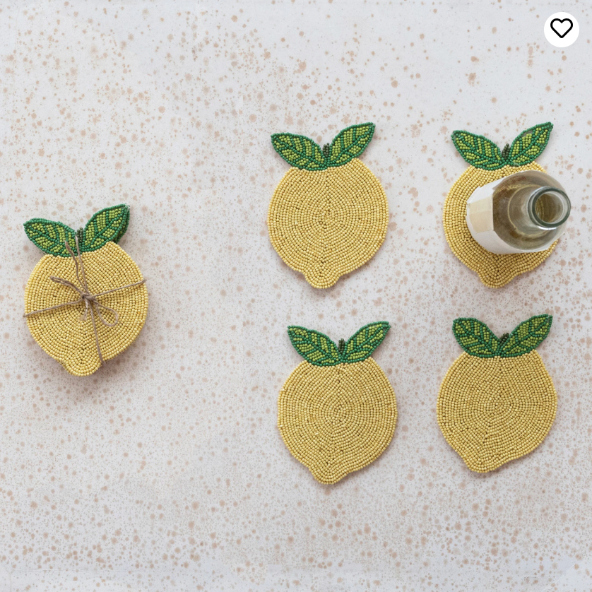 Beaded Lemon Coasters
