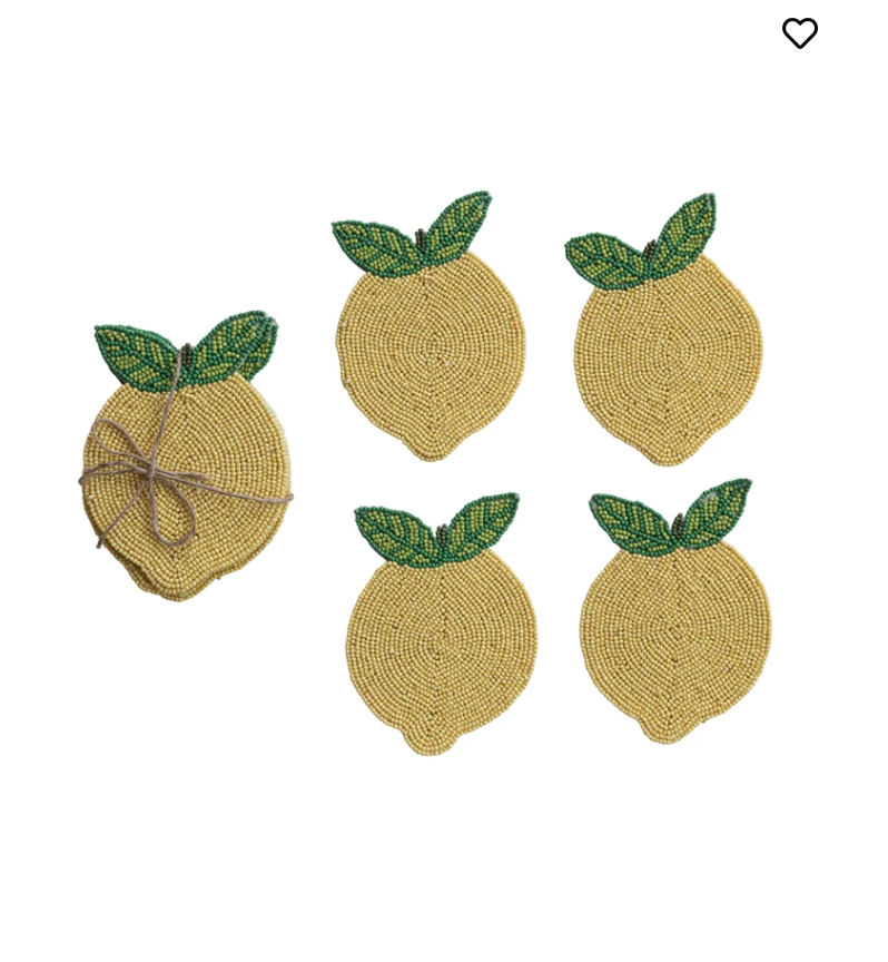 Beaded Lemon Coasters