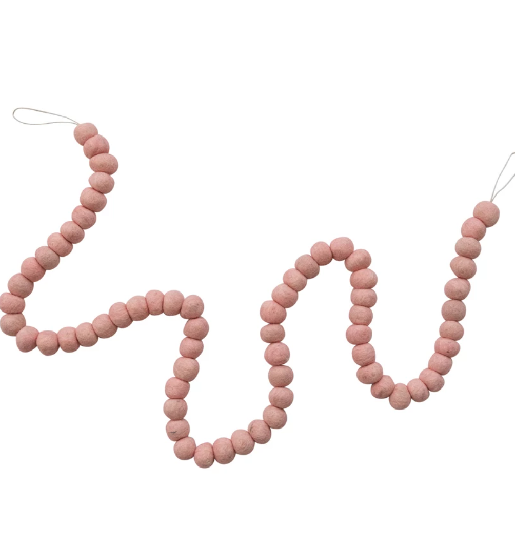 Pretty in Pink Felt Ball Garland