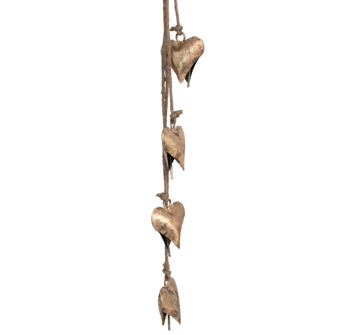 Hanging Metal Heart Bells