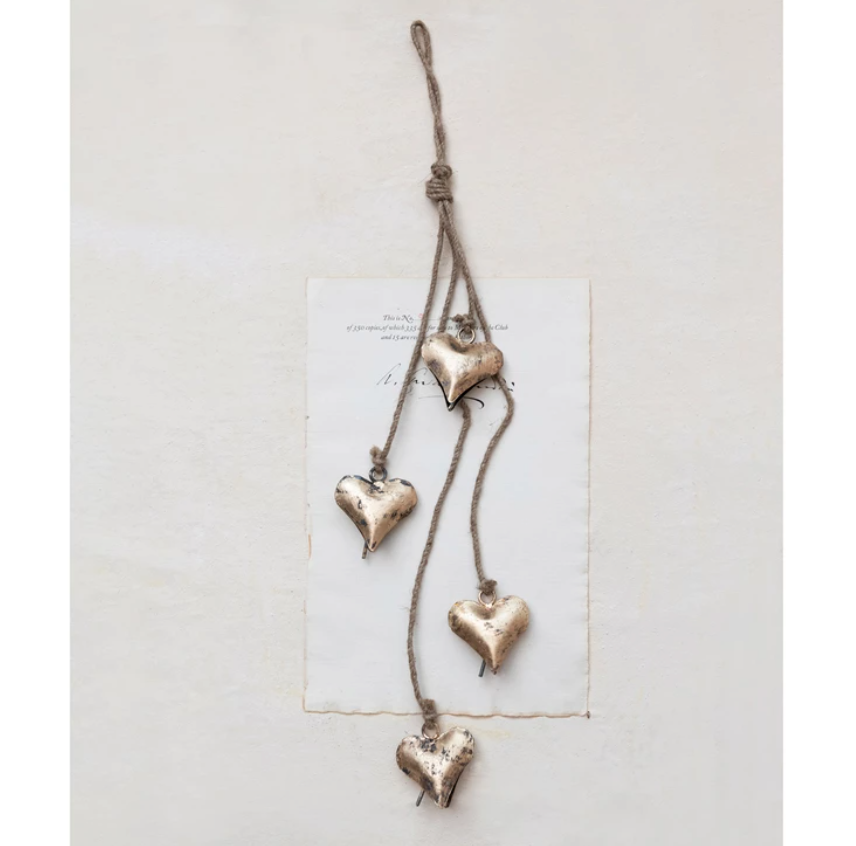 Hanging Metal Heart Bells