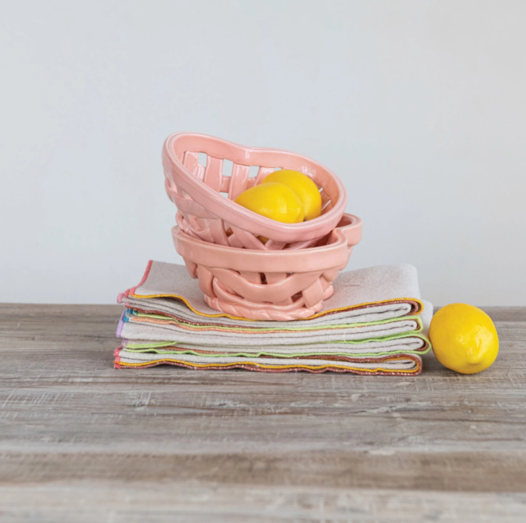 Heart Stoneware Fruit Basket