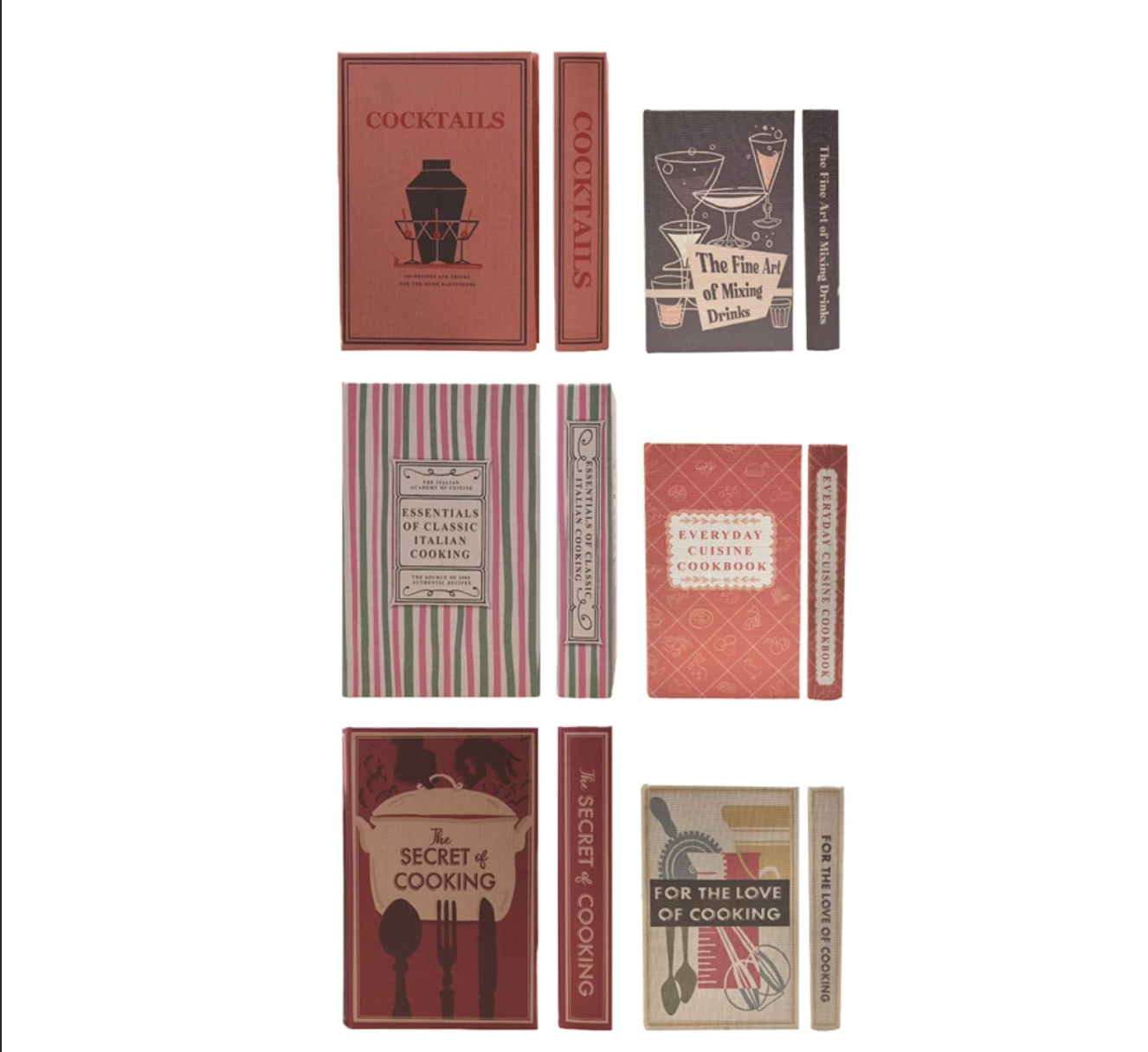 Linen-Covered Book Storage Boxes (Reds) – Set of 2