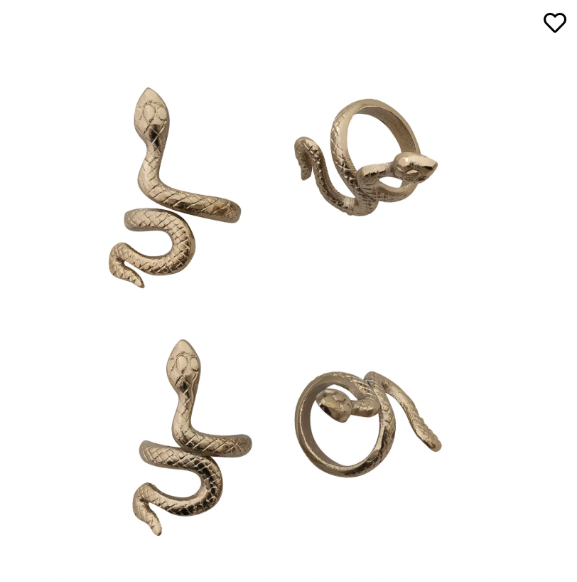 Snake Napkin Rings, s/4