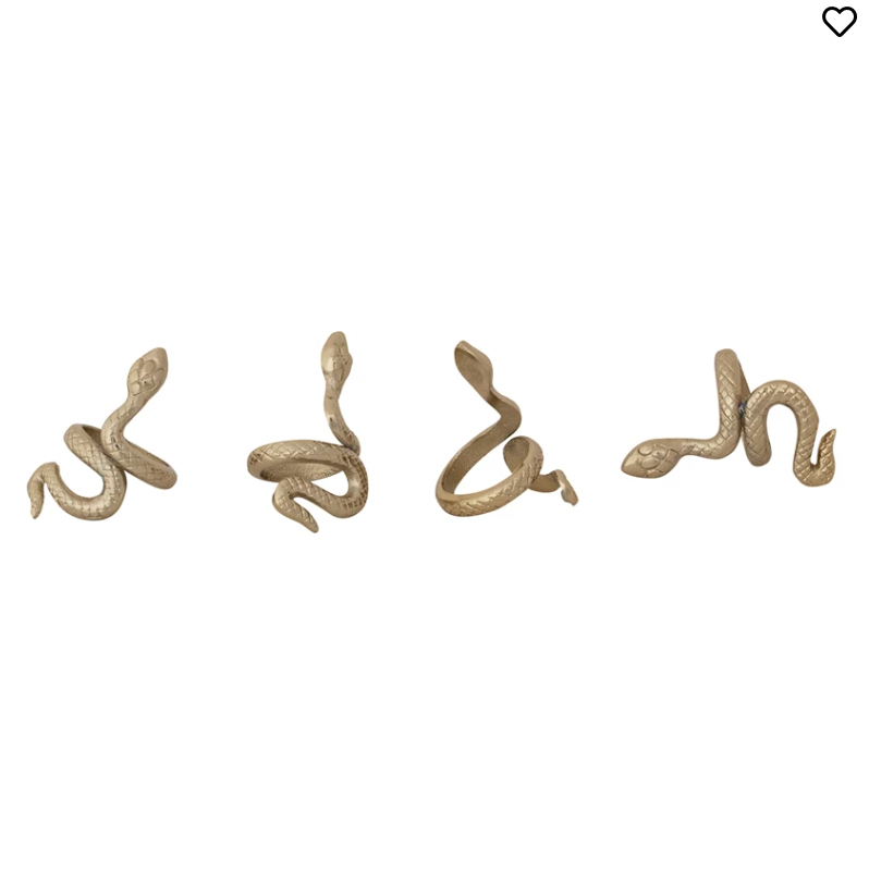 Snake Napkin Rings, s/4