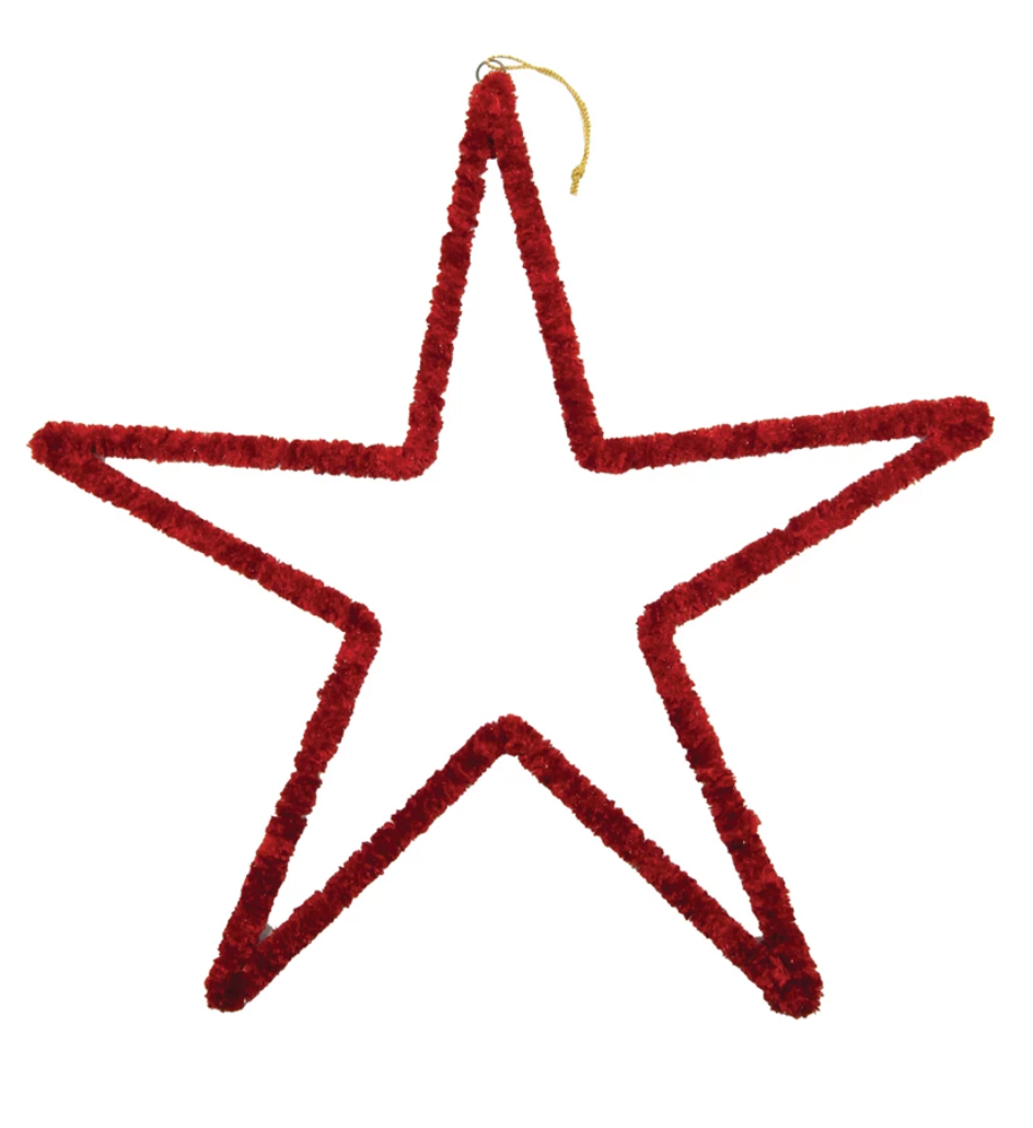20" Chenille Yarn-Wrapped Hanging Star