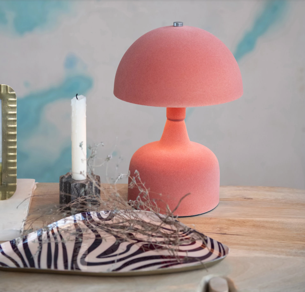Enameled Metal Striped Trays, S/2
