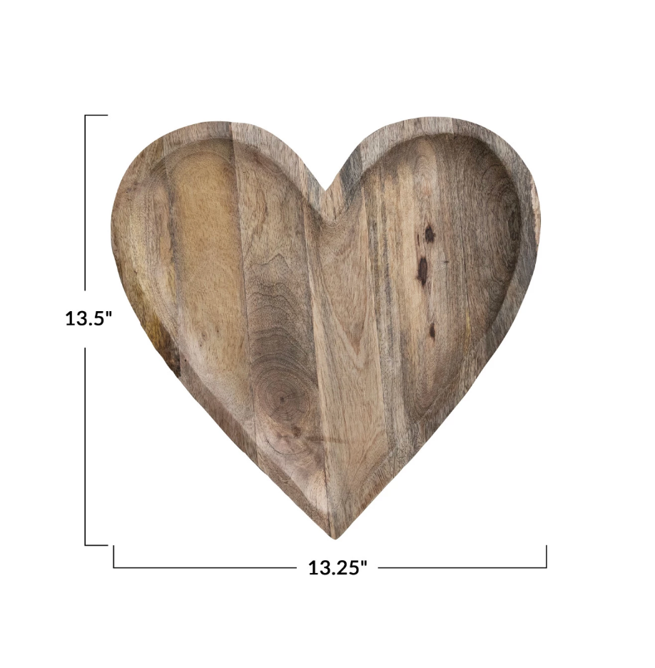 Mango Wood Heart Tray