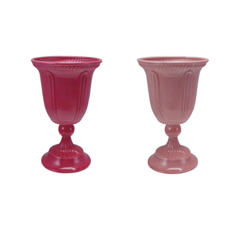 Painted Metal Footed Container