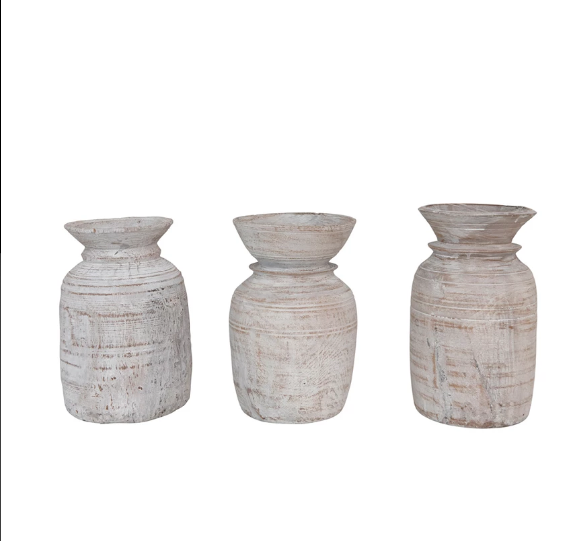 Found Decorative Wood Jug