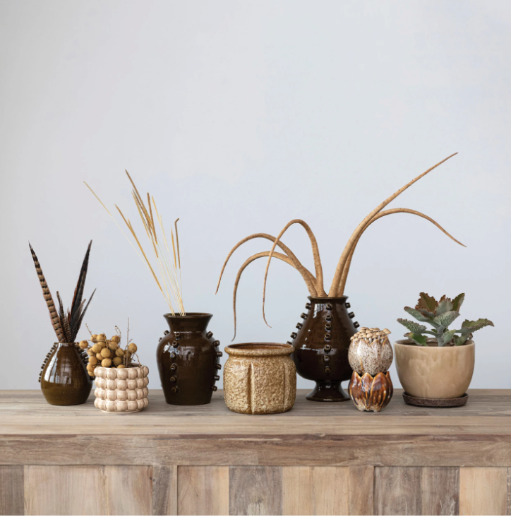 Stoneware Flower Shaped Planter