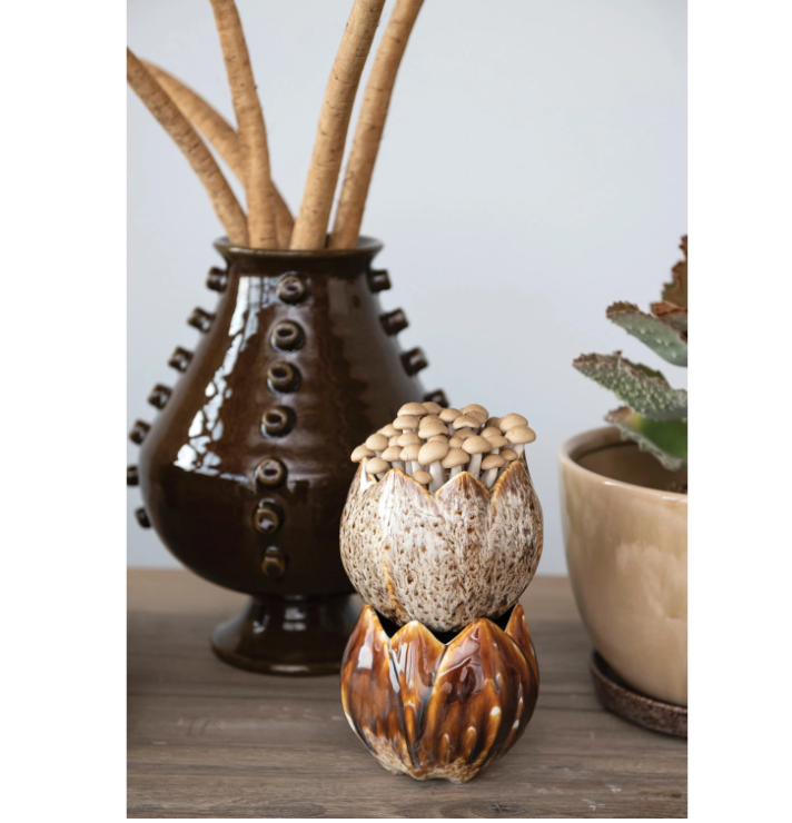 Stoneware Flower Shaped Planter