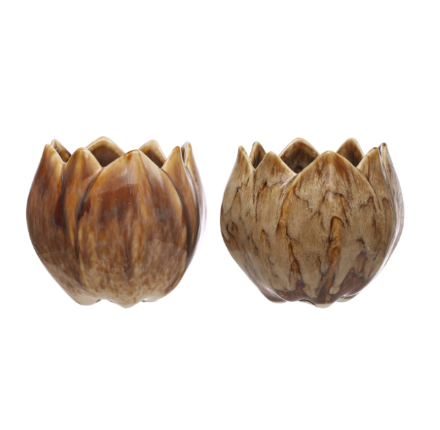 Stoneware Flower Shaped Planter