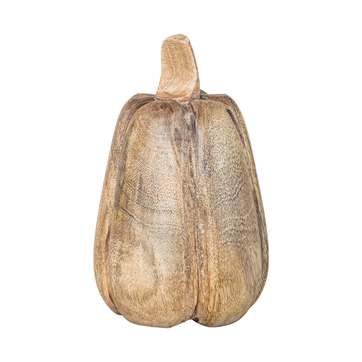 Carved Mango Wood Pumpkin (3-1/2" Round x 5-3/4"H)