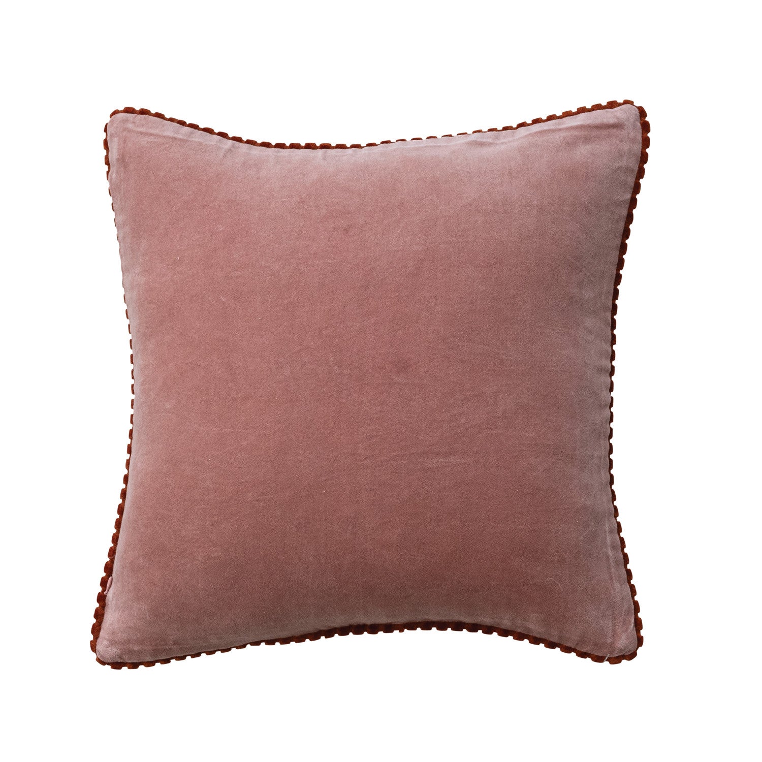 Apricot and Pink Velvet Pillow (18")