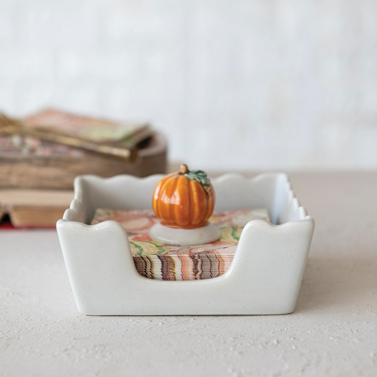 Napkin Holder with Pumpkin Weight