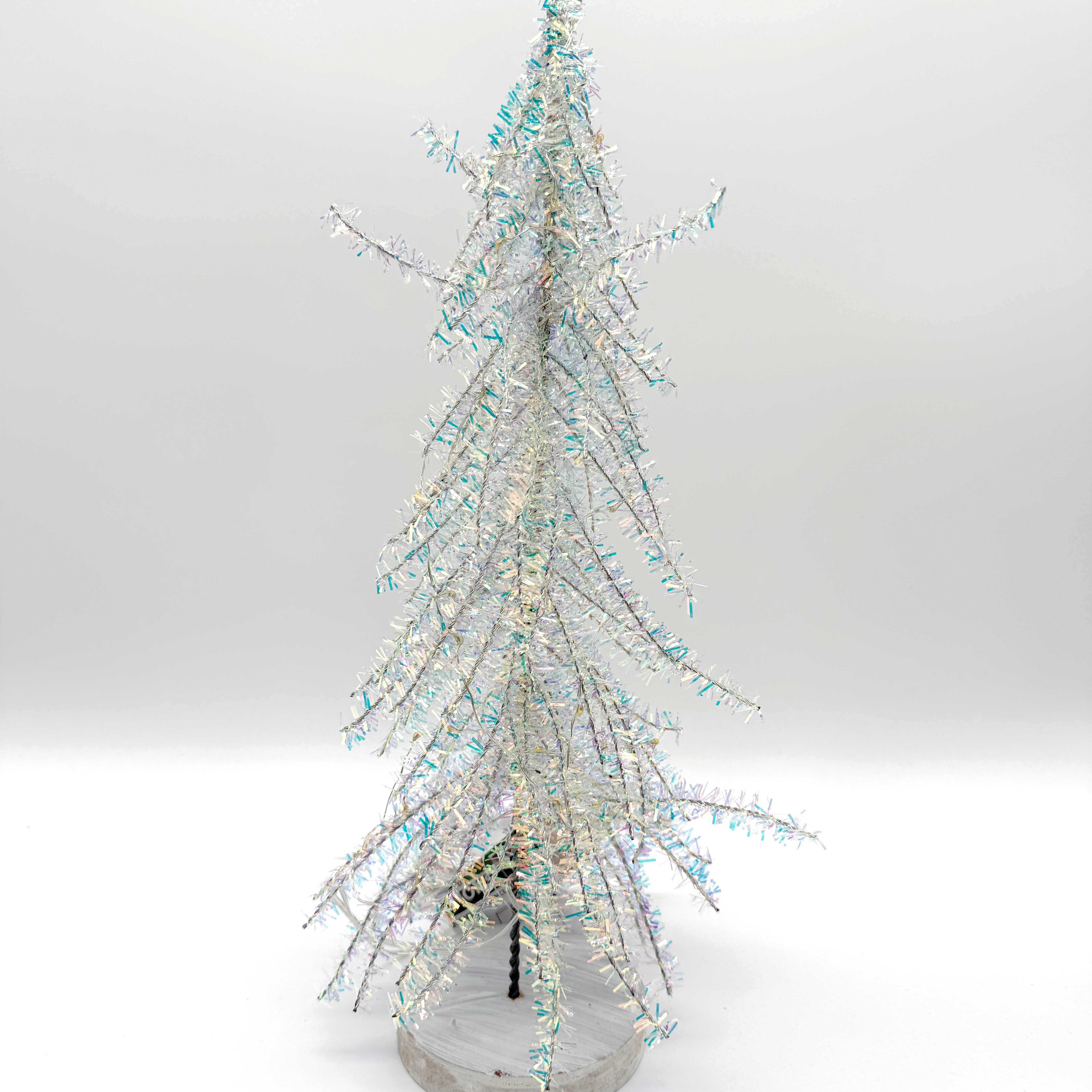 Light-Up Iridescent Tinsel Tree - (16")