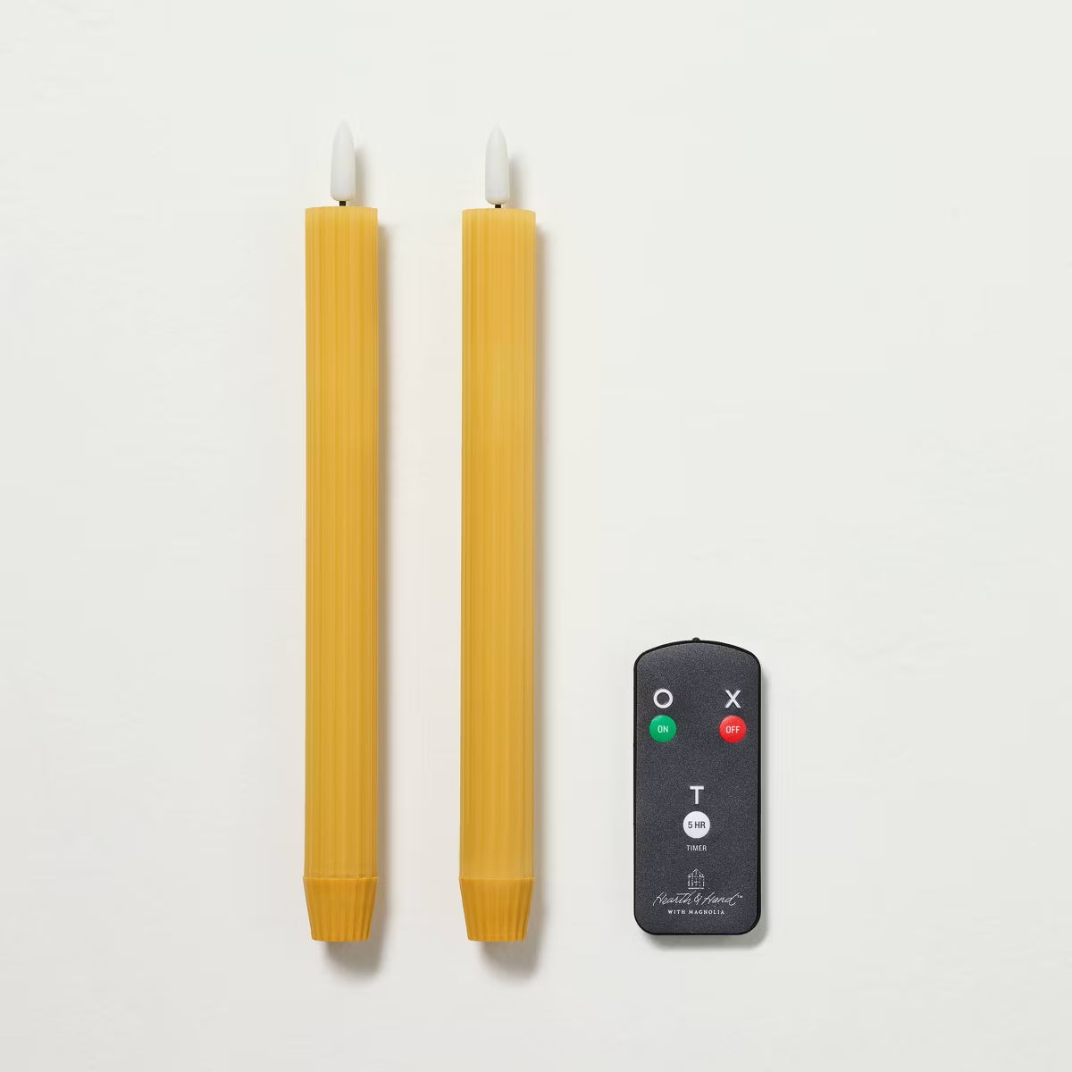 Honey Flameless Taper Candles, s/2