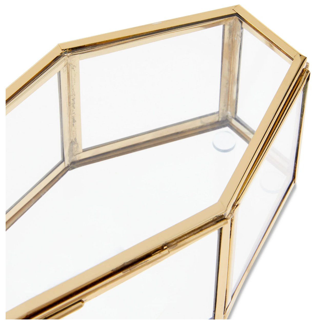 Glass & Steel Coffin Tabletop, 7.75"