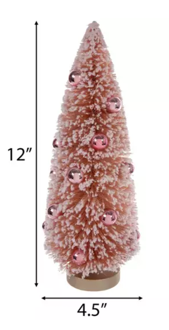 Bottle Brush Pink Trees, s/2