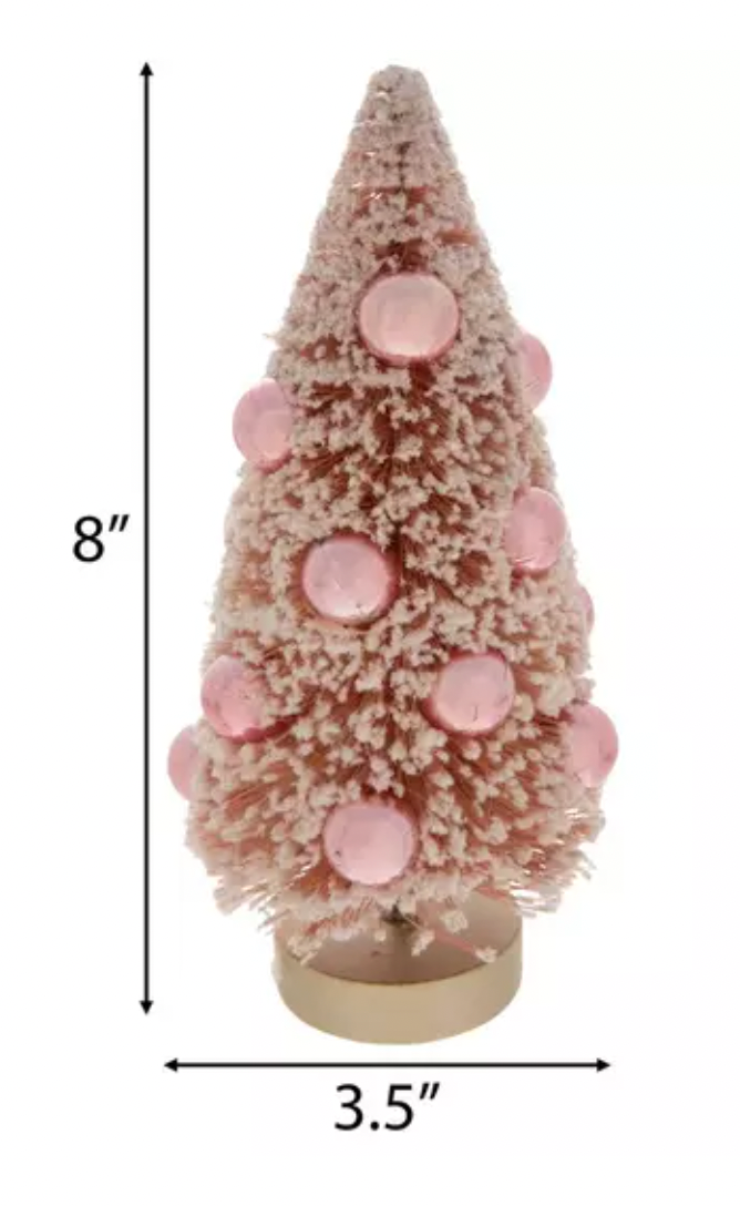 Bottle Brush Pink Trees, s/2